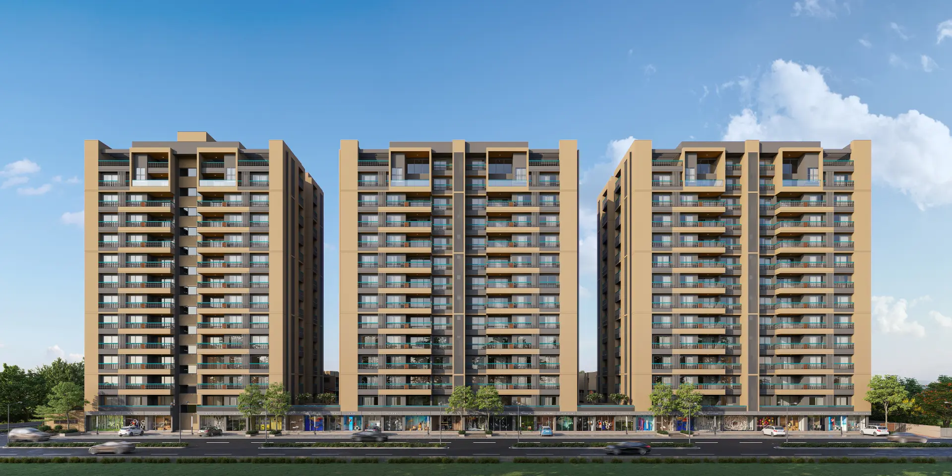 Darshanam Splendora 3 (Apartments) - Road Side View